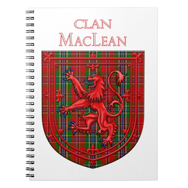 MacLean Tartan Scottish Plaid Lion Rampant Notebook (Front)
