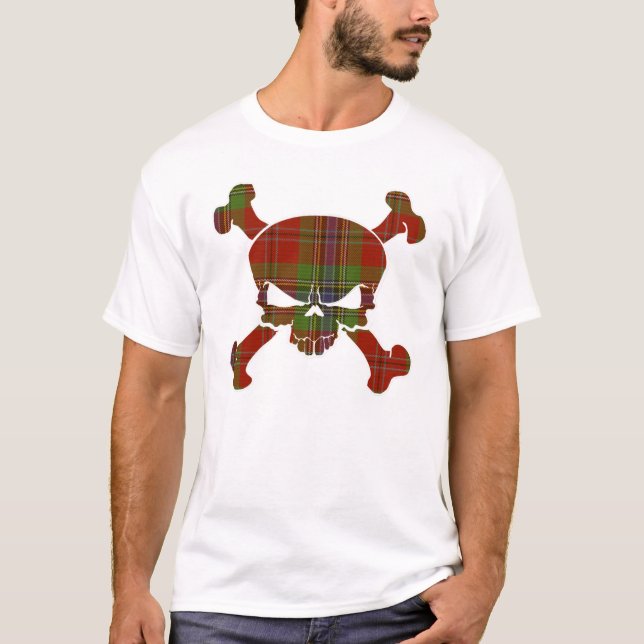MacLean Tartan Skull No Banner T-Shirt (Front)