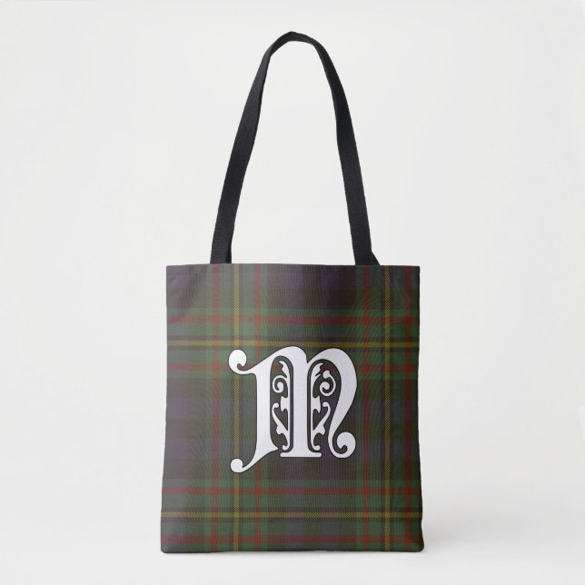 MacLellan Clan Tartan Monogram Tote Bag (Front)