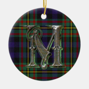 MacLellan Plaid Monogram ornament