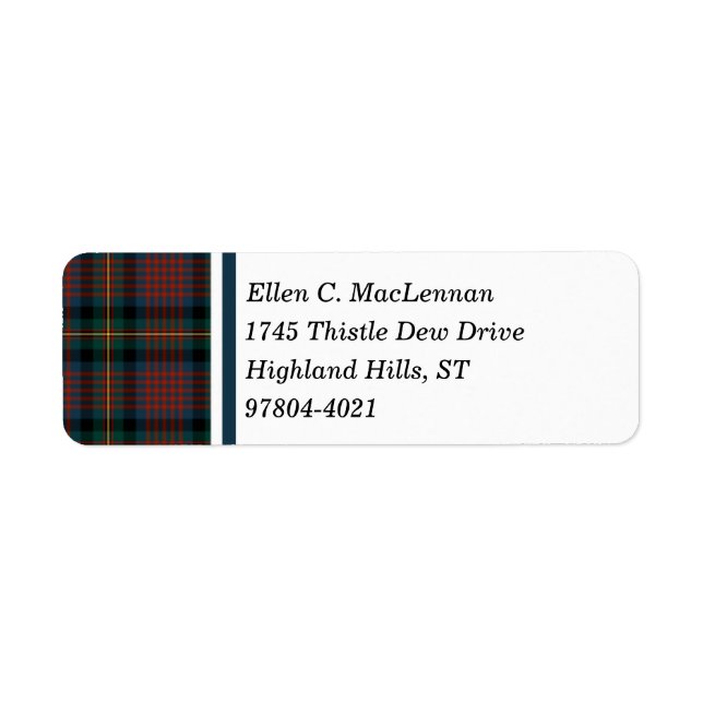 MacLennan Clan Navy Blue and Red Scottish Tartan (Front)