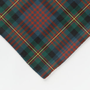 MacLennan Clan Navy Blue and Red Tartan Fleece Blanket