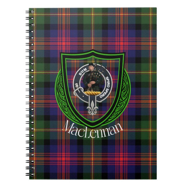 MacLennan Scottish Clan Tartan & Crest Notebook (Front)