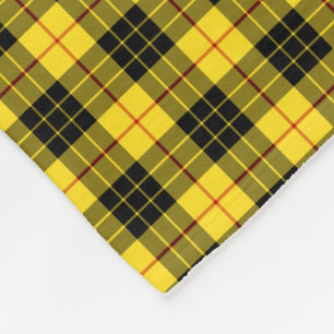 MacLeod Clan Bright Yellow and Black Tartan Fleece Blanket