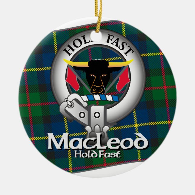 MacLeod Clan Ceramic Tree Decoration (Front)