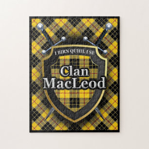 MacLeod Clan Lewis Tartan Swords and Shield Jigsaw Puzzle