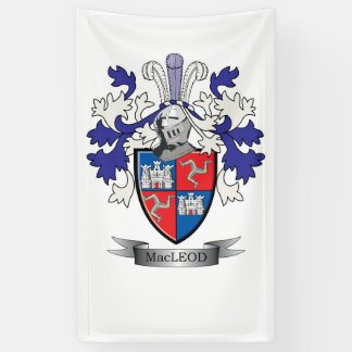 MacLeod Family Crest Coat of Arms Banner