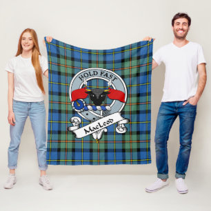 MacLeod Of Harris Ancient Clan Badge Tartan Plaid Fleece Blanket