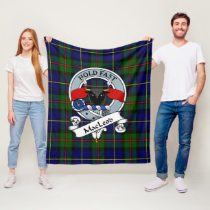 MacLeod Of Harris Modern Clan Badge Tartan Plaid Fleece Blanket