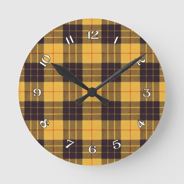Macleod of Lewis & Ramsay Scottish Tartan Round Clock (Front)