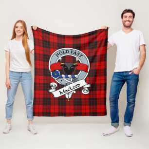 MacLeod Of Raasay Clan Badge Tartan Plaid Fleece Blanket