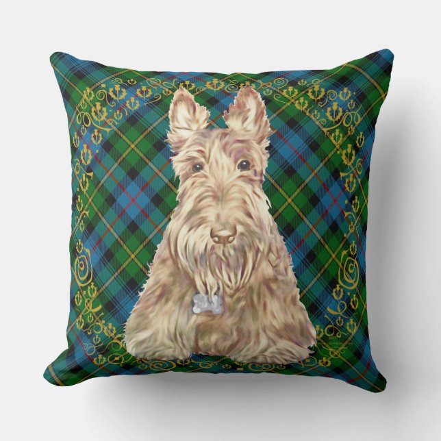 MacLeod of Skye Tartan Scottie Cushion (Front)