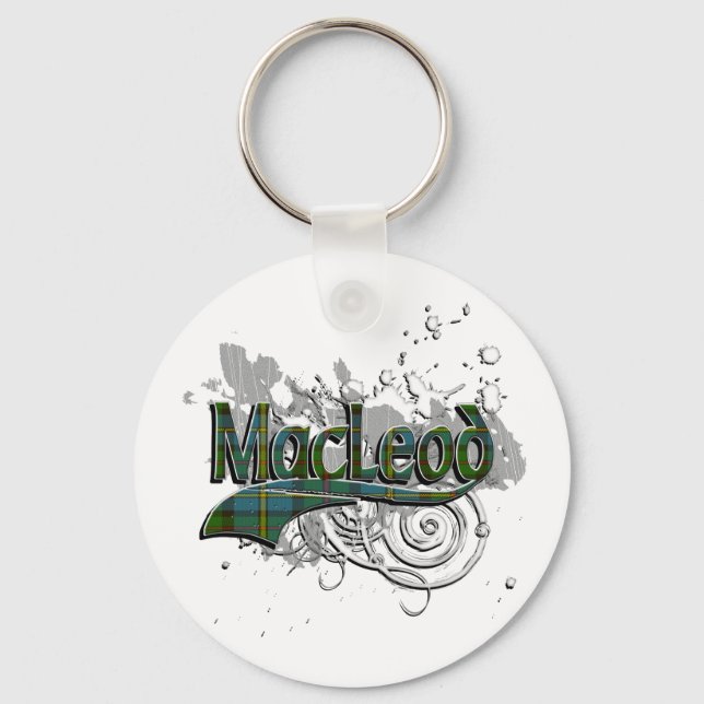 MacLeod Tartan Grunge Key Ring (Front)