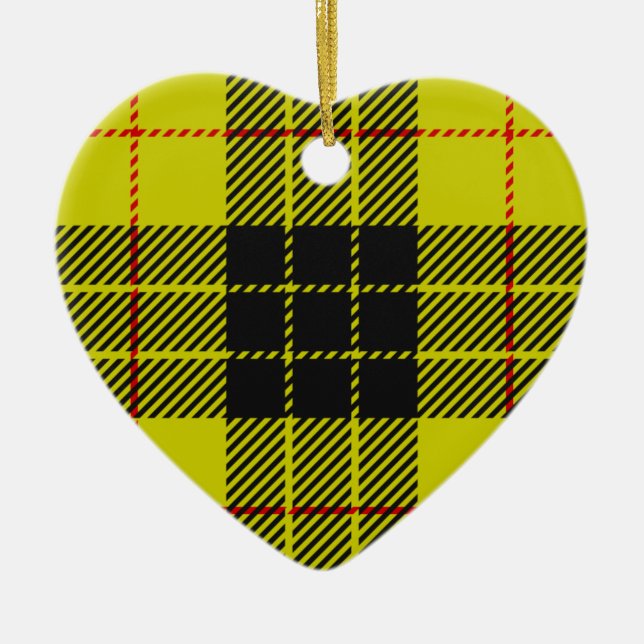 MacLeod tartan pattern Ceramic Tree Decoration (Front)