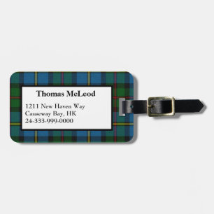 MacLeod Tartan Plaid Luggage Tag
