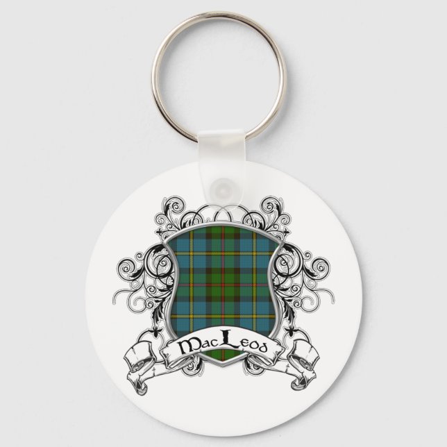 MacLeod Tartan Shield Key Ring (Front)