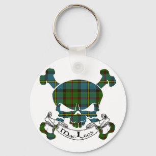 MacLeod Tartan Skull Key Ring