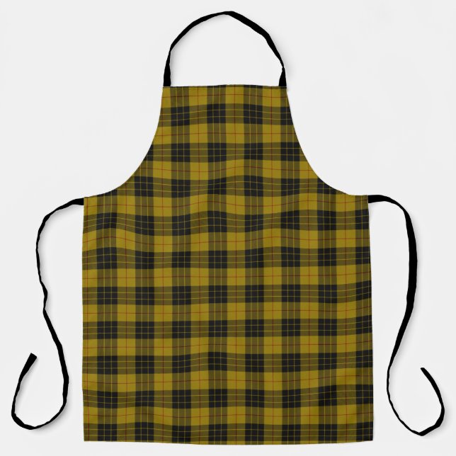 MacLeod tartan yellow black plaid Apron (Front)