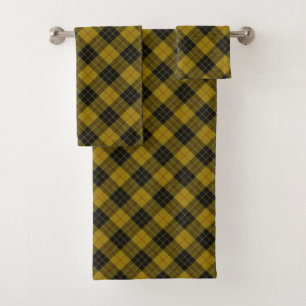 MacLeod tartan yellow black plaid Bath Towel Set