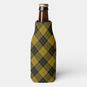 MacLeod tartan yellow black plaid Bottle Cooler