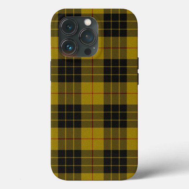 MacLeod tartan yellow black plaid Case-Mate iPhone Case (Back)
