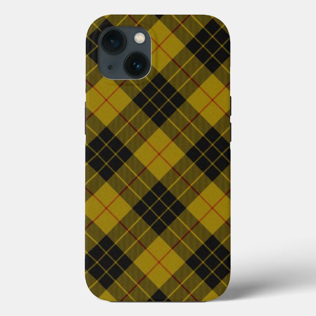 MacLeod tartan yellow black plaid Case-Mate iPhone Case (Back)