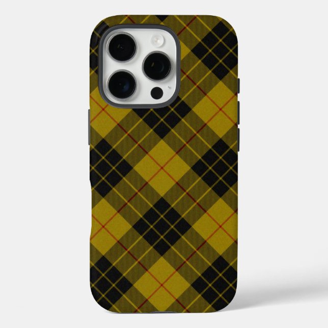 MacLeod tartan yellow black plaid Case-Mate iPhone Case (Back)
