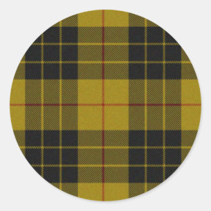 MacLeod tartan yellow black plaid Classic Round Sticker