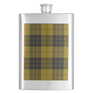 MacLeod tartan yellow black plaid Hip Flask