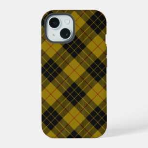 MacLeod tartan yellow black plaid iPhone 15 Case