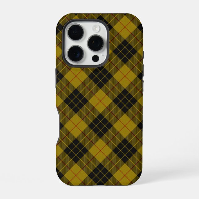 MacLeod tartan yellow black plaid iPhone Case (Back)