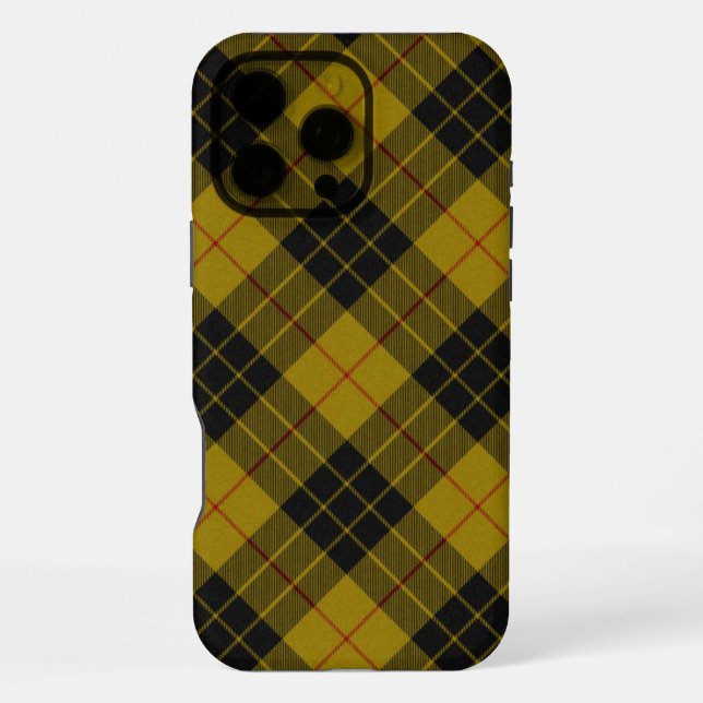 MacLeod tartan yellow black plaid iPhone Case (Back)