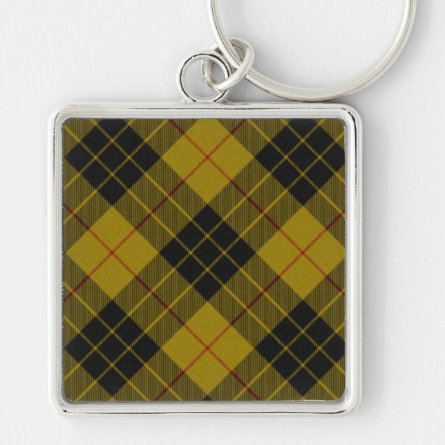 MacLeod tartan yellow black plaid Key Ring (Front)
