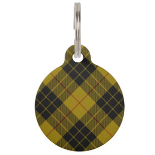 MacLeod tartan yellow black plaid Pet Tag