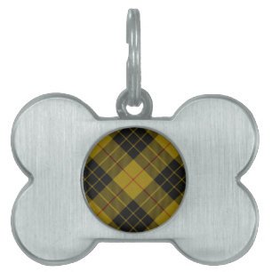 MacLeod tartan yellow black plaid Pet Tag