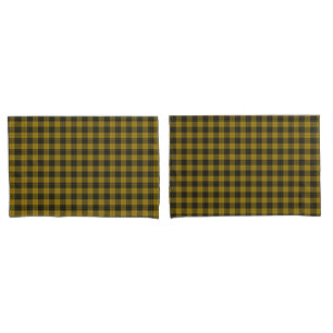 MacLeod tartan yellow black plaid Pillowcase