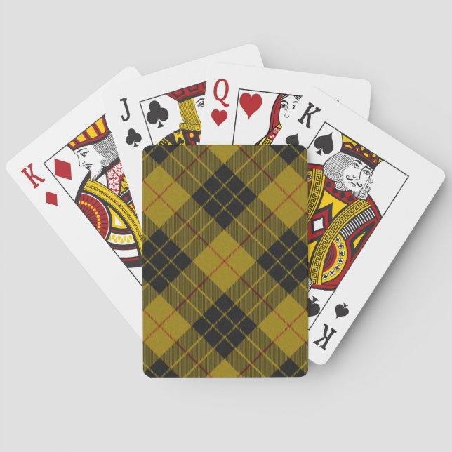 MacLeod tartan yellow black plaid Playing Cards (Back)