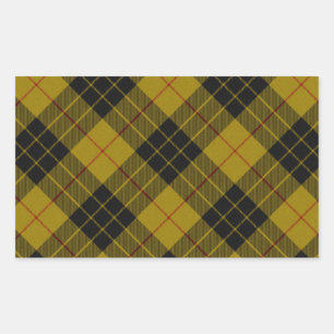 MacLeod tartan yellow black plaid Rectangular Sticker