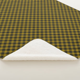MacLeod tartan yellow black plaid Sherpa Blanket