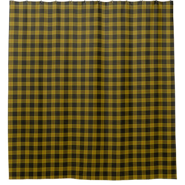 MacLeod tartan yellow black plaid Shower Curtain (Front)