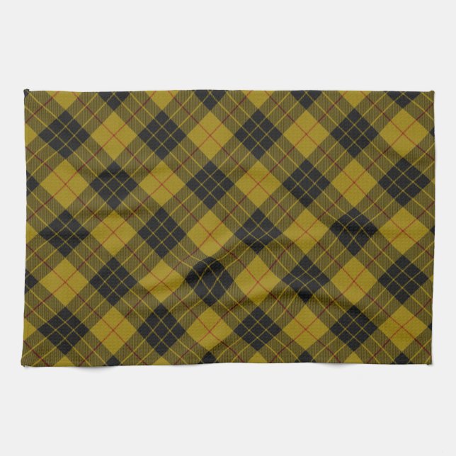 MacLeod tartan yellow black plaid Tea Towel (Horizontal)