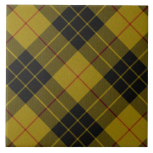 MacLeod tartan yellow black plaid Tile