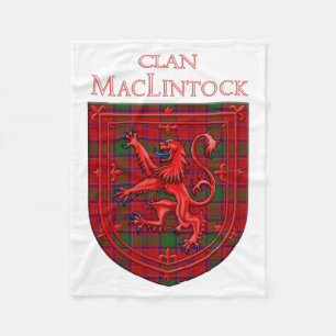 MacLintock Tartan Scottish Plaid Lion Rampant Fleece Blanket