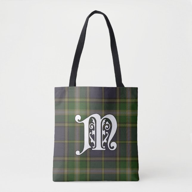 MacManus Clan Tartan Monogram Tote Bag (Front)