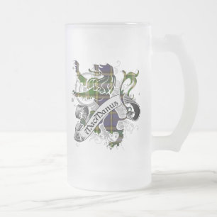 MacManus Tartan Lion Frosted Glass Beer Mug