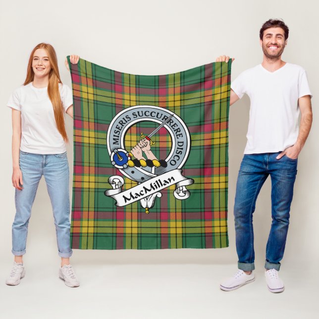 MacMillan Old Ancient Clan Badge Tartan Plaid Fleece Blanket (In Situ)