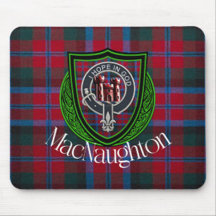 MacNaughton Scottish Clan Tartan & Crest Mouse Mat