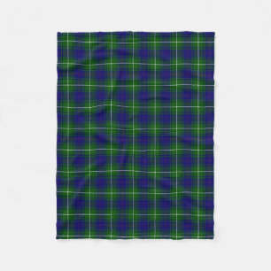 MacNeil Blue and Green Tartan Plaid Fleece Blanket