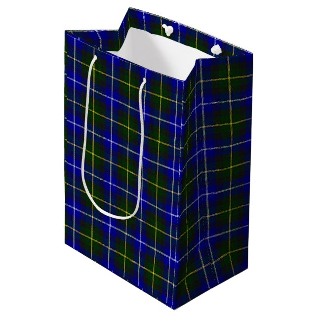 Macneil of Barra tartan blue green plaid Medium Gift Bag (Front Angled)