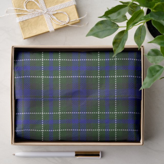 Macneil of Colonsay tartan blue green plaid Tissue Paper (Gift)